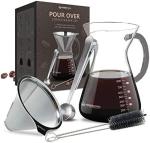 Glass Carafe Pour Over Coffee Maker Set