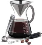 Glass Carafe Pour Over Coffee Maker Set