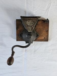 Vintage Cast Iron Coffee Grinder with Wood Knob