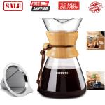 8-Cup Pour Over Coffee Maker with Stainless Steel Filter