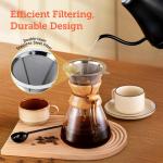 8-Cup Pour Over Coffee Maker with Stainless Steel Filter