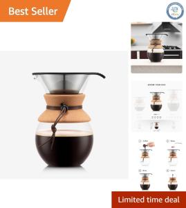 Pour Over Coffee Maker - 34oz Carafe with Filter