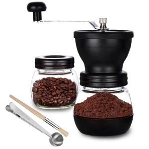 Manual Coffee Grinder with 2 Glass Storage Jars