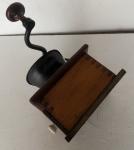 Retro Wooden Coffee Grinder with Cast Iron Top