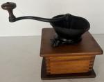 Retro Wooden Coffee Grinder with Cast Iron Top