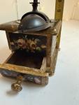 Vintage Hand Crank Coffee Grinder with Floral Design