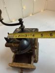 Vintage Hand Crank Coffee Grinder with Floral Design