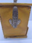 Rustic Yellow Wood Hand Crank Coffee Grinder