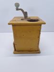 Rustic Yellow Wood Hand Crank Coffee Grinder