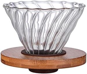 Glass Pour Over Coffee Dripper with Bamboo Stand
