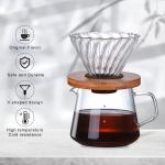 Glass Pour Over Coffee Dripper with Bamboo Stand