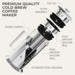 34oz Glass Cold Brew Coffee Maker with Filter
