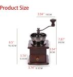 Vintage Wooden Manual Coffee Grinder with Ceramic Crank