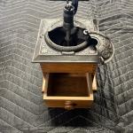 Vintage Wood Manual Coffee Grinder with Cast Iron