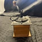 Vintage Wood Manual Coffee Grinder with Cast Iron
