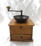 Handmade Antique Coffee Grinder with Crank Drawer