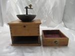 Handmade Antique Coffee Grinder with Crank Drawer