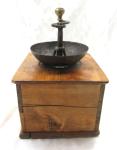 Handmade Antique Coffee Grinder with Crank Drawer