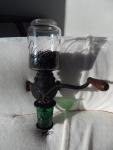 Vintage Wall-Mount Coffee Grinder with Crystal Jar