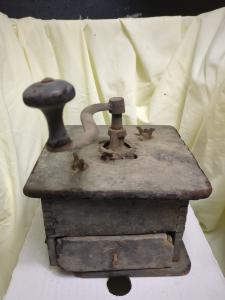 Vintage 1800s Coffee Bean Grinder with Crank