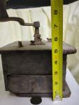 Vintage 1800s Coffee Bean Grinder with Crank