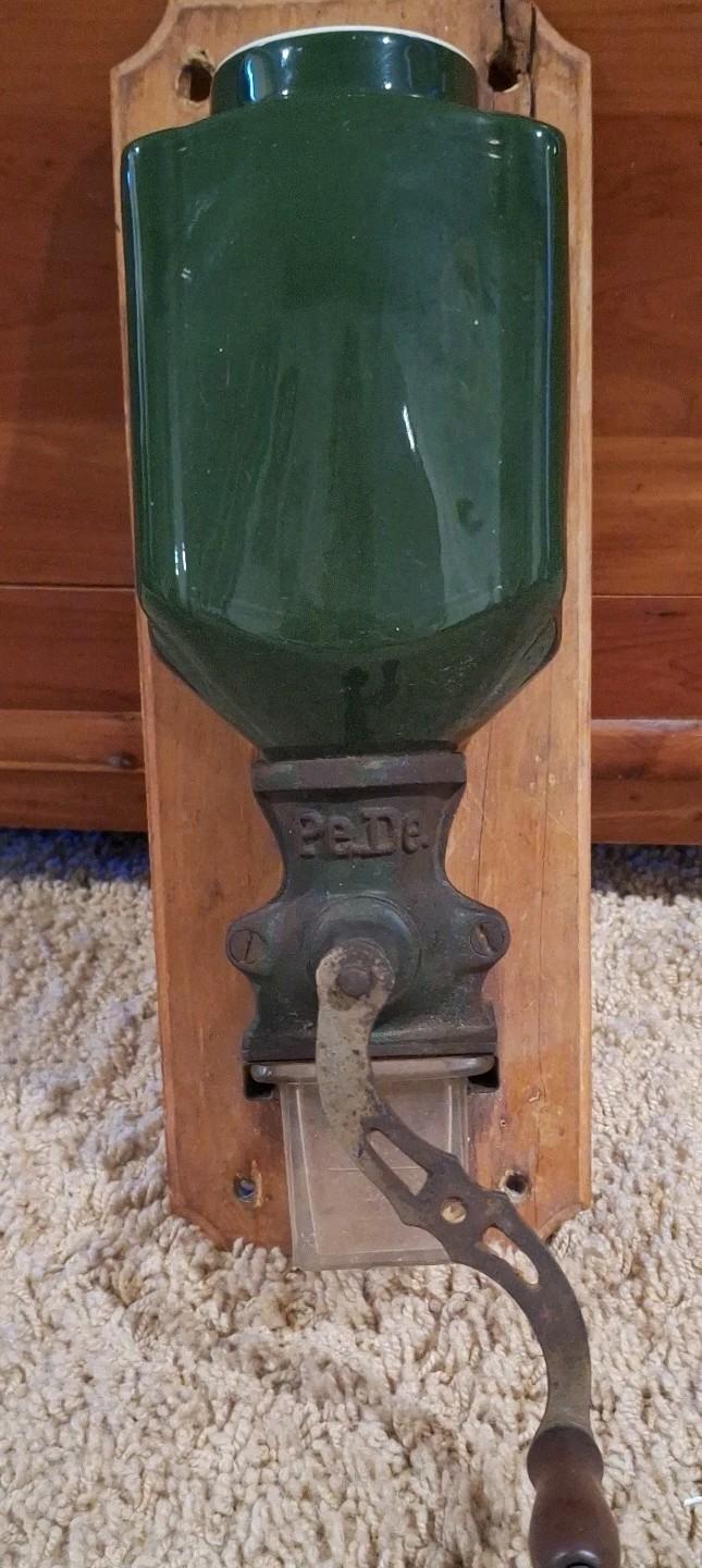 Vintage Cast Iron Wall-Mount Hand Crank Coffee Grinder