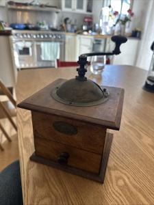 Vintage Peugeot Brothers Wooden Coffee Grinder