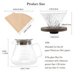 Elegant Pour Over Coffee Maker 600ml with Walnut Handle