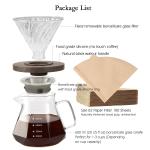Elegant Pour Over Coffee Maker 600ml with Walnut Handle
