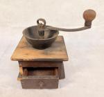 Vintage Wood and Iron Coffee Grinder Mill