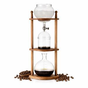 Nispira Cold Brew Coffee Drip Tower Iced Coffee Maker Wooden Stand 6–8 Cup