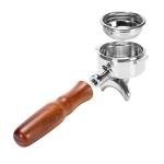 58mm Espresso Portafilter Compatible with La Marzocco Double Spouts Wood Handle