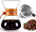 13.5oz Glass Pour Over Coffee Maker with Filter