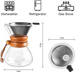 13.5oz Glass Pour Over Coffee Maker with Filter
