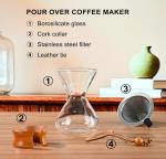 13.5oz Glass Pour Over Coffee Maker with Filter