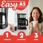 Gourmia 12-Cup One-Touch Drip Coffee Maker