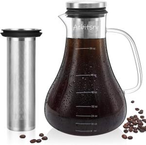 Iced Coffee Cold Brew Maker with Steel Filter
