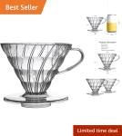 V-Shaped Clear Ceramic Pour Over Coffee Maker