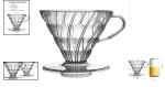 V-Shaped Clear Ceramic Pour Over Coffee Maker