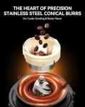 Stainless Steel Conical Coffee Grinder with Timer