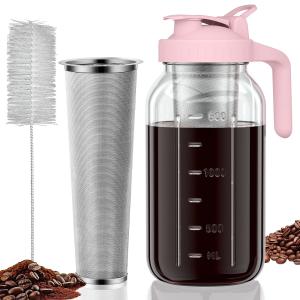 Stainless Steel Cold Brew Coffee Pitcher 64oz