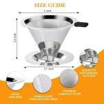 Paperless Pour Over Coffee Dripper with Double Mesh