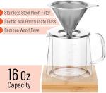 Pour Over Coffee Maker Set with Double Wall Glass