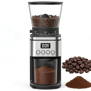 Electric Stainless Steel Burr Coffee Grinder with Timer