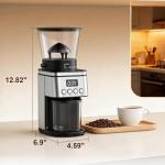 Electric Stainless Steel Burr Coffee Grinder with Timer
