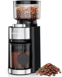 Aromaster Conical Burr Coffee Grinder with Timer