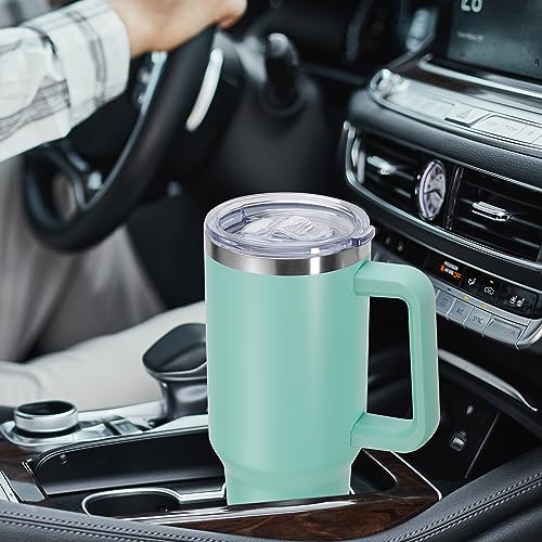 Stainless Steel Coffee Tumbler with Handle & Straw