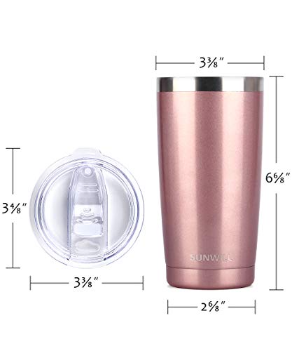 20oz Stainless Steel Insulated Coffee Tumbler, Rose Gold