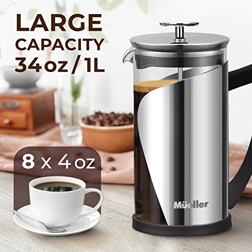 Mueller French Press Coffee Maker, Strong & Durable
