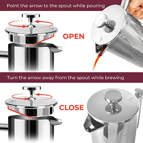 Mueller French Press Stainless Steel Coffee Maker